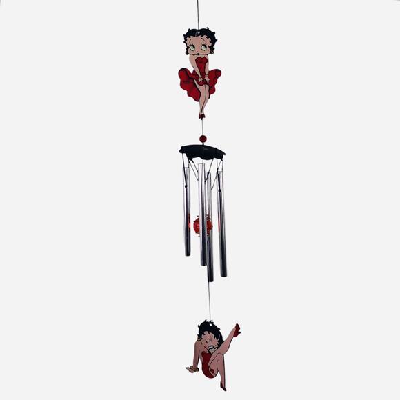 Betty Boop Metal Wind Chime Flirty Red Dress 22” Nice Tune - Picture 2 of 7